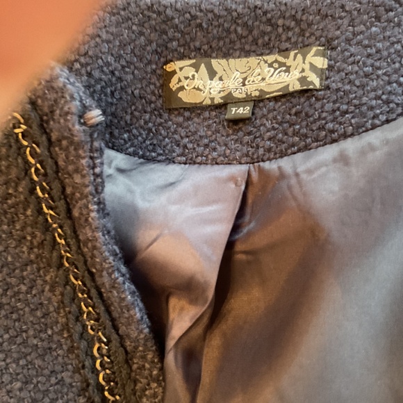 Navy Chanel style blazer with chain details IT 42 size 8 - Picture 5 of 5